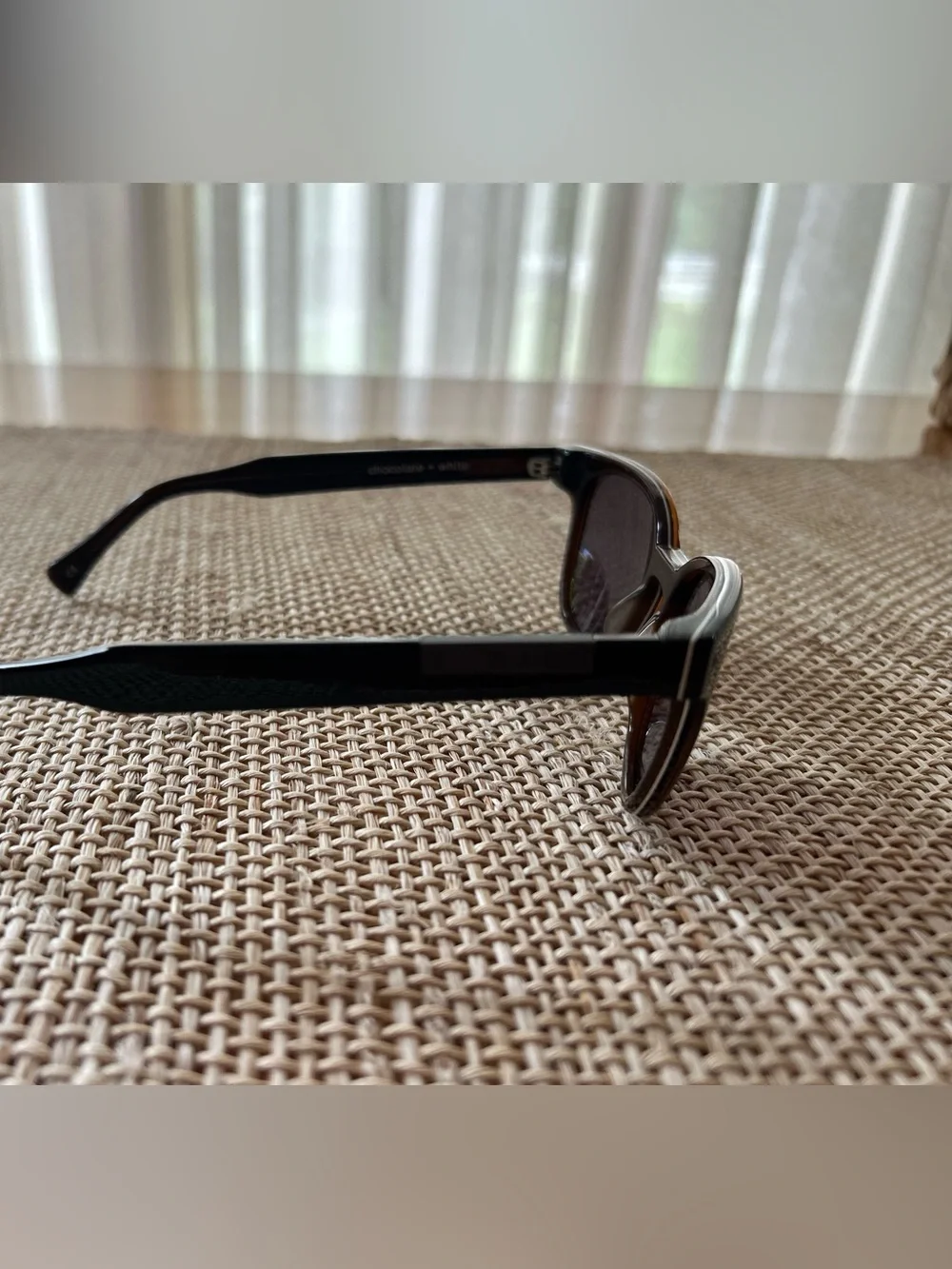 RAEN Optics Squire Chocolate & White Polarized Sunglasses with Case.
